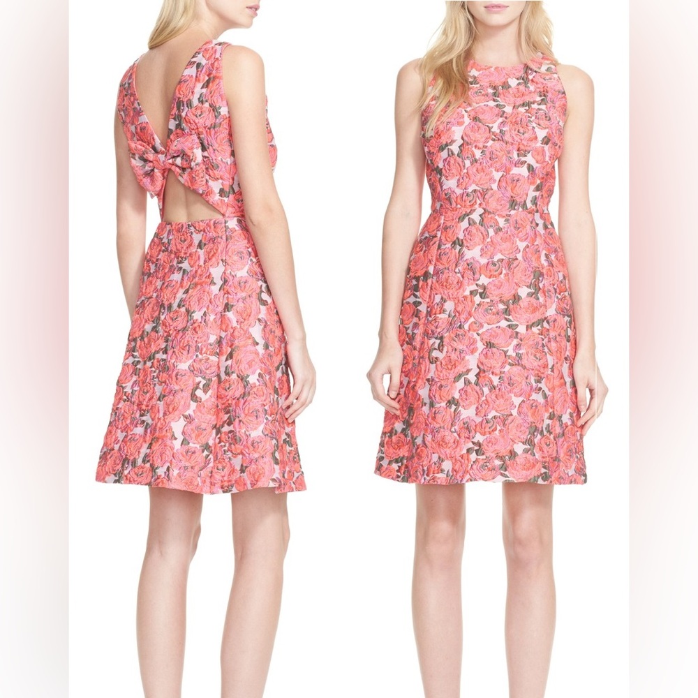 Kate Spade Pink Floral Bow-Back Mini Dress